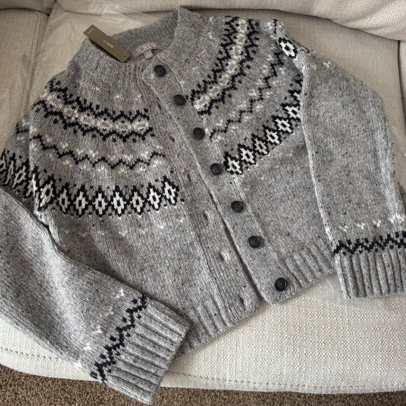 NWT J Crew Fair Isle Cardigan (XS) - Picture 6 of 6
